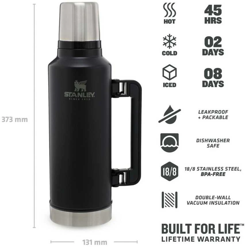 Termosas Stanley Classic Legendary, 1,9 l, juodos spalvos