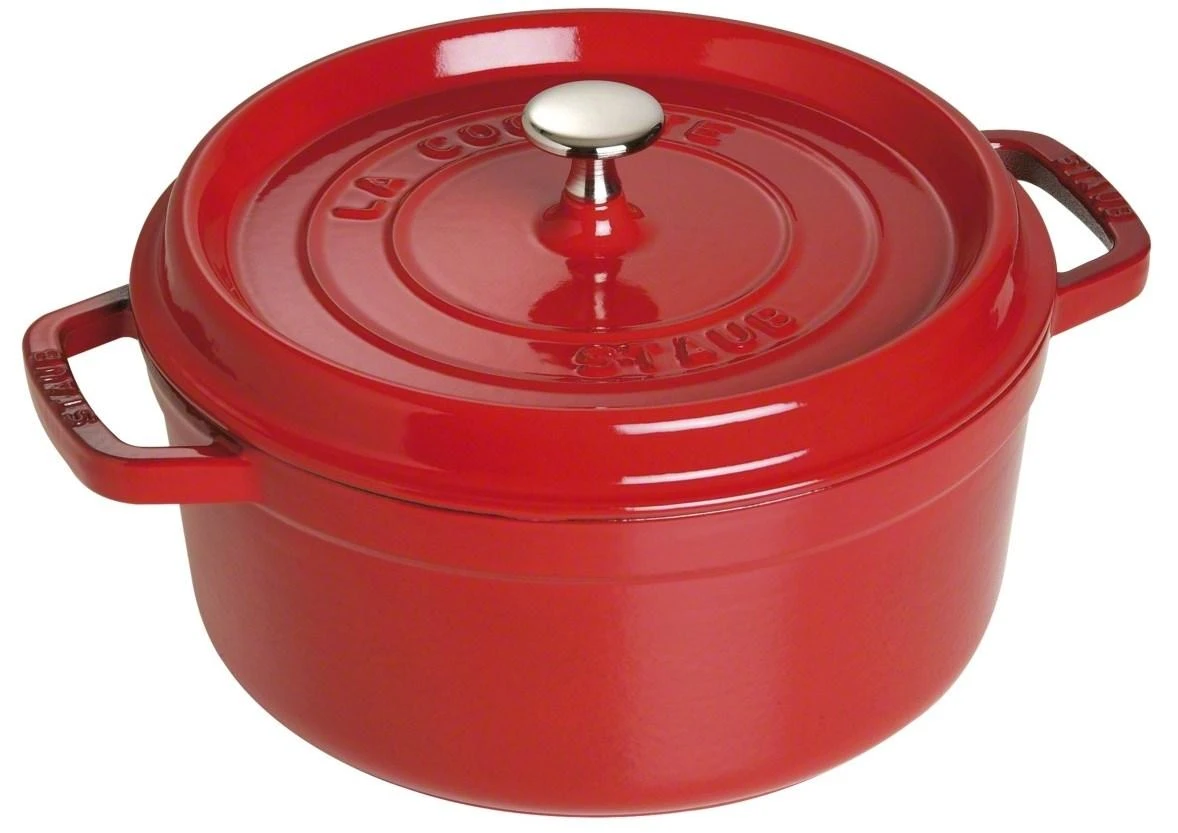 Staub La Cocotte 26cm, apvalus, ketaus, vyšnių raudonas