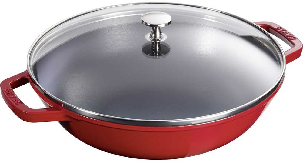 STAUB Wok żeliwny su dangteliu 30 cm, raudona