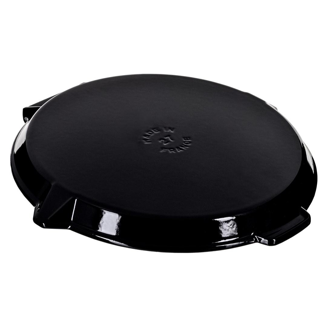 STAUB Apvali ketaus grilio keptuvė 27 cm, juoda