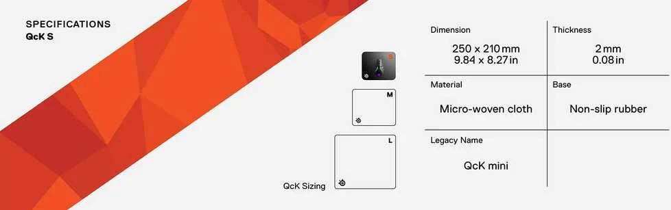 Medžiaginis pelės kilimėlis žaidimams SteelSeries QcK Small