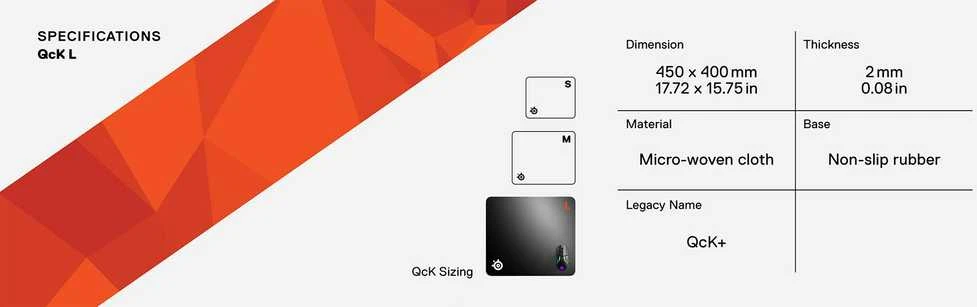 Medžiaginis pelės kilimėlis žaidimams SteelSeries QcK Large