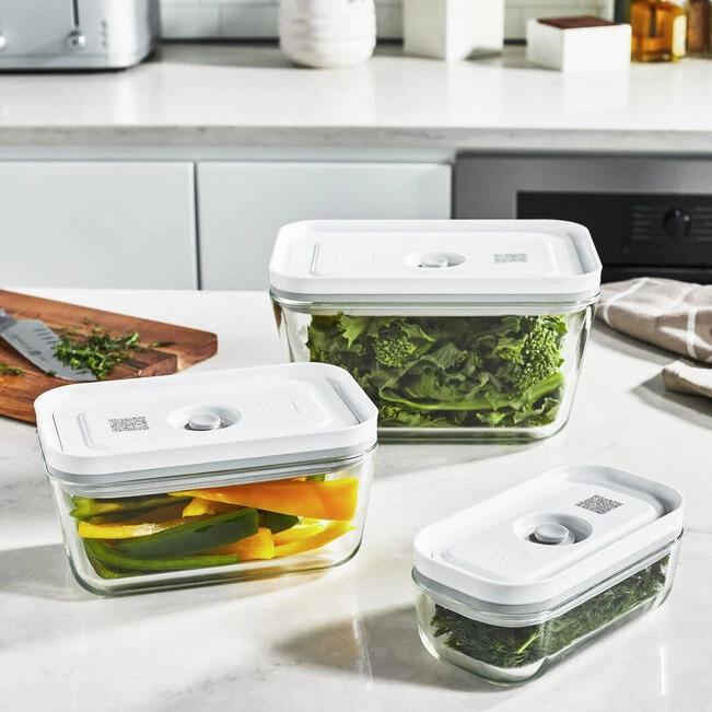 Stiklinių vakuuminių indų rinkinys ZWILLING Fresh & Save, dydžiai: S/M/L, 3 vnt. komplekte