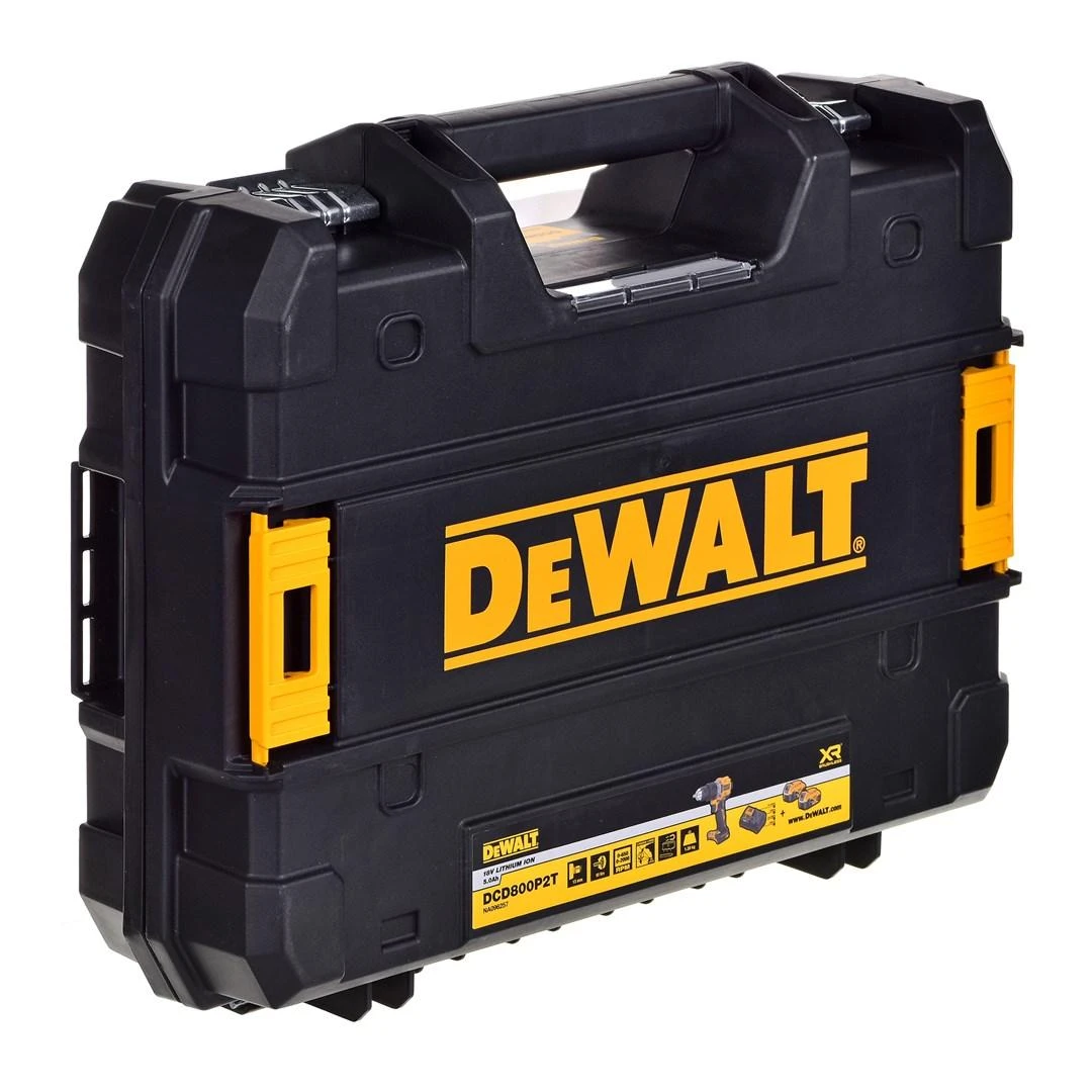 Suktuvas-gręžtuvas DeWalt DCD800P2T; 18 V; 2x5,0 Ah akum.