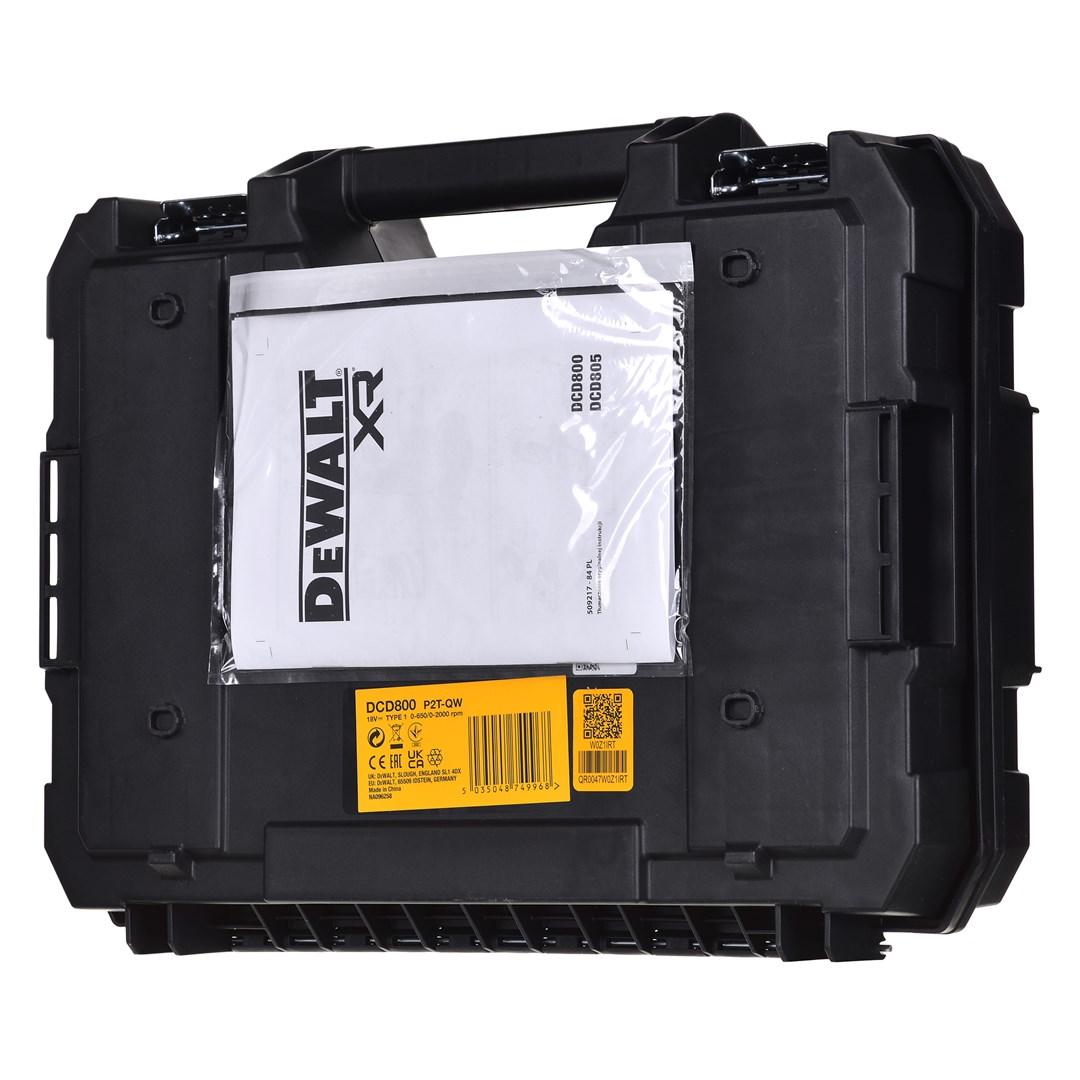 Suktuvas-gręžtuvas DeWalt DCD800P2T; 18 V; 2x5,0 Ah akum., modelis ...