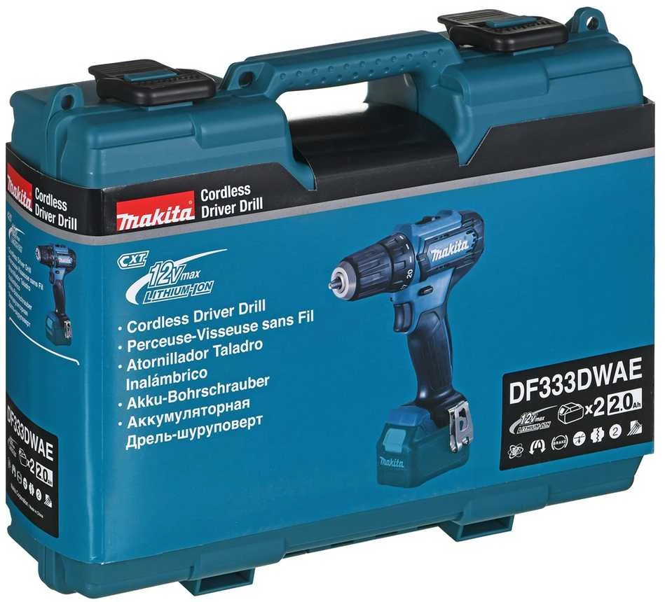 Makita Akumuliatorinis gręžtuvas DF333DWAE 12V Max, 2x2,0Ah