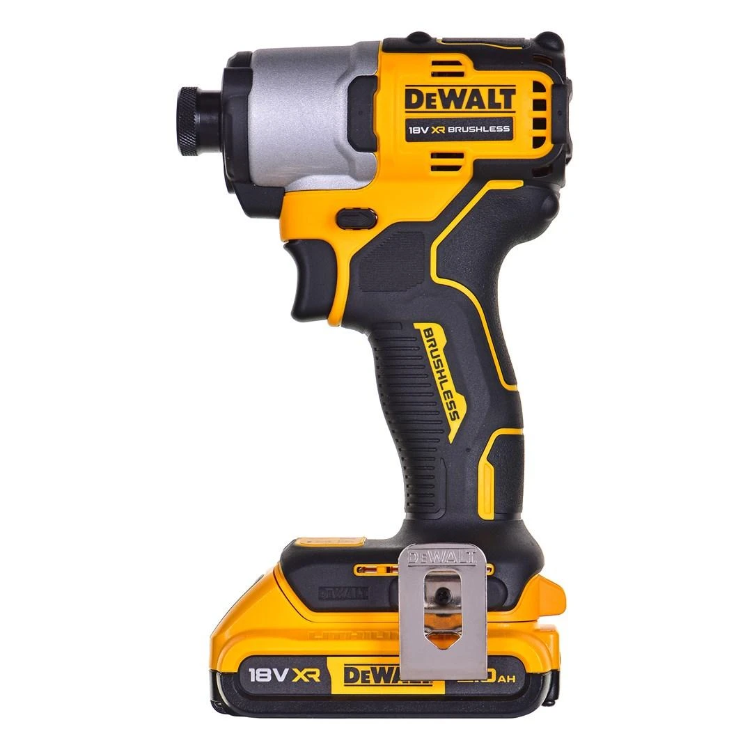 DeWalt smūginis suktuvas su akumuliatoriumi ir diržo laikikliu
