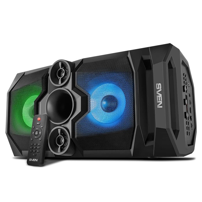 Garsiakalbis SVEN PS-655, juodas (50W, TWS, Bluetooth, FM, USB, Micro SD, LED-ekranas, RC, 2x4400mA*h); SV-020163