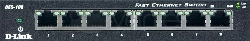 Šakotuvas D-Link DES-108 tinklo komutatorius Ne-valdomas Fast Ethernet (10/100) Juoda