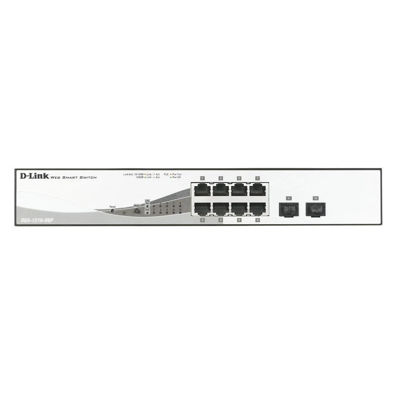 Šakotuvas Jungiklis D-Link DGS-1210-08P (8x 10/100/1000Mbps)