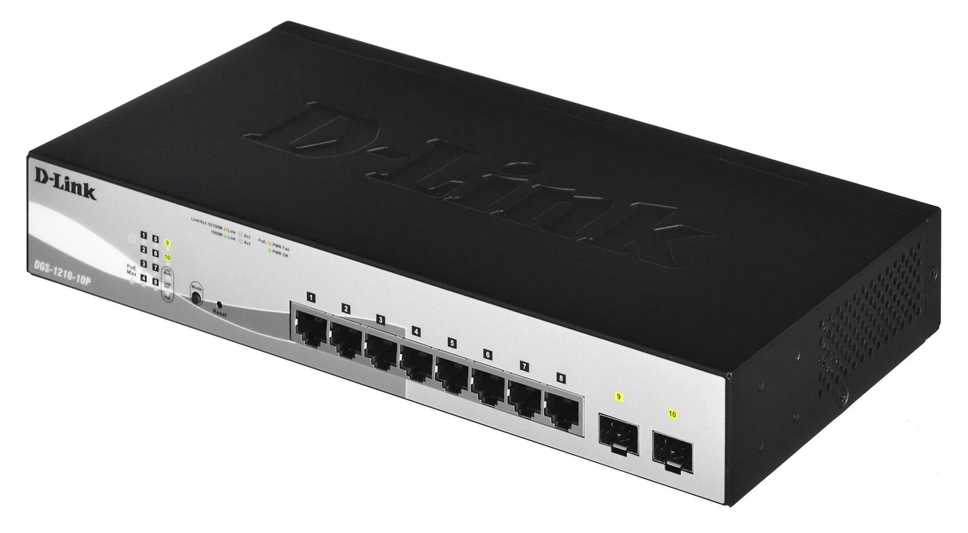 Šakotuvas D-LINK 10-Port Layer2 PoE Smart Managed Gigabit Switch dlink žalias 3.0 8x 10/100/1000Mbit/s TP RJ-45 PoE prievadas 802.3af/at