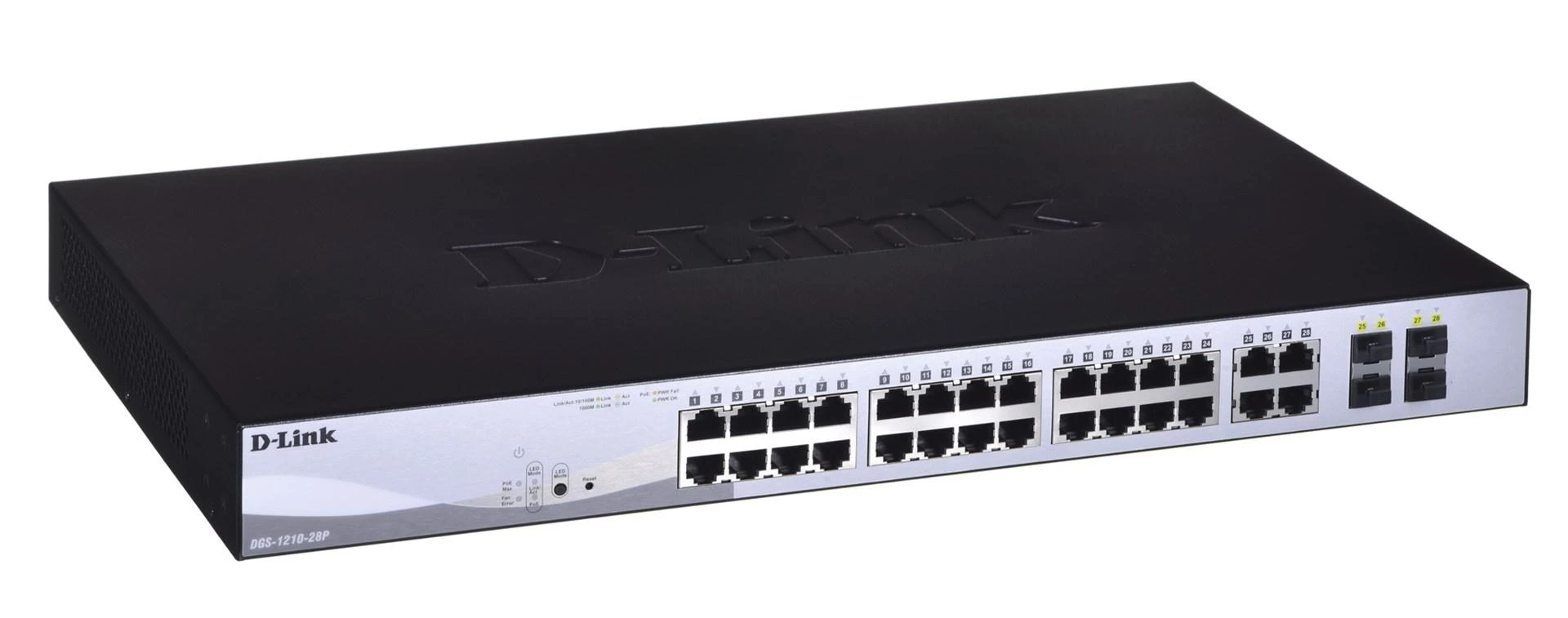 Šakotuvas D-LINK 28-Port Layer2 PoE Gigabit Smart Managed Switch dlink žalias 3.0 24x 10/100/1000Mbit/s TP RJ-45 PoE prievadas 802.3at