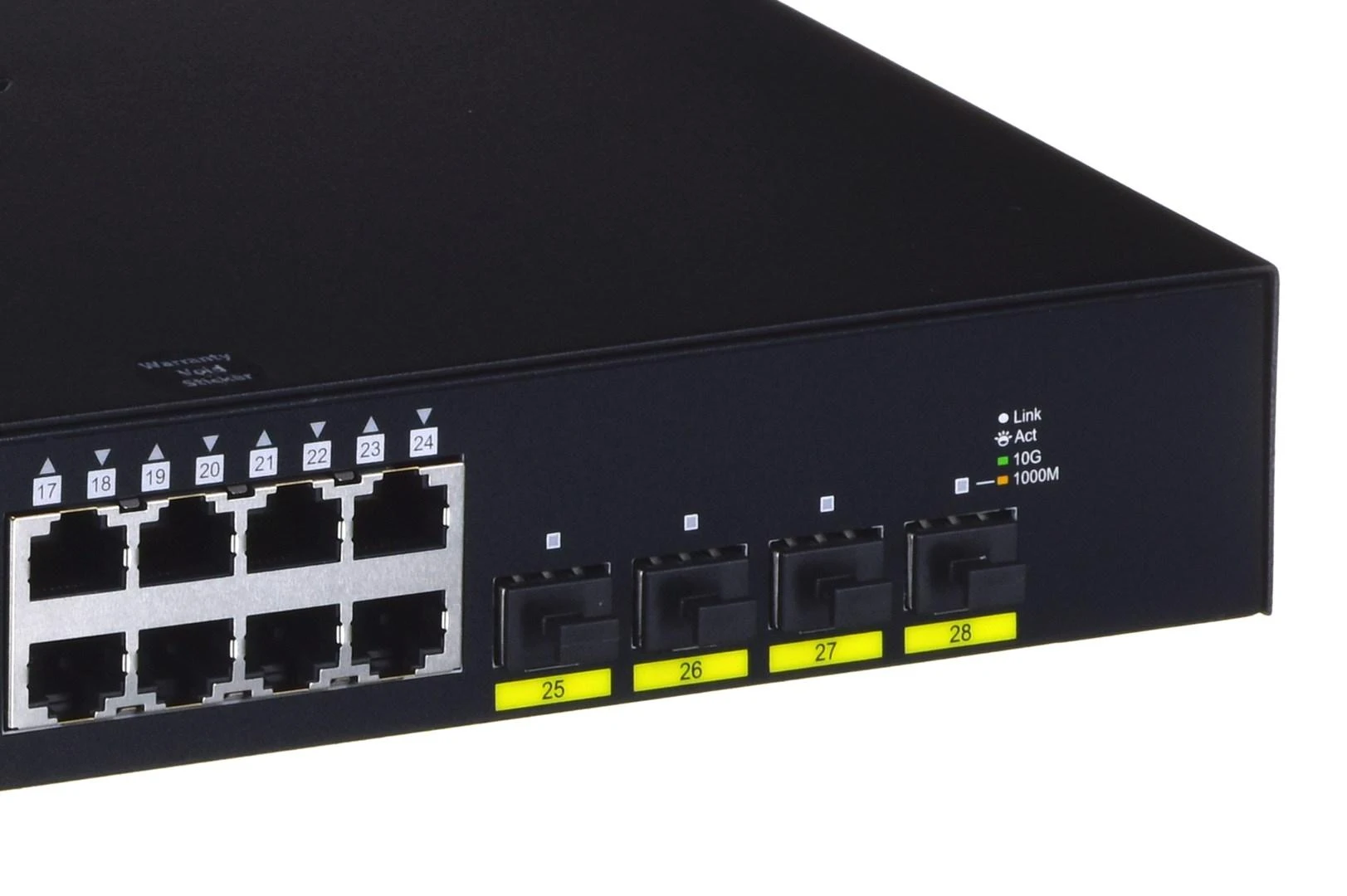 Šakotuvas D-LINK 28-Port Smart Managed PoE+ Gigabit Switch 4x 10G dlink žalias 3.0 24x 10/100/1000Mbit/s TP RJ-45 PoE prievadas 802.3at