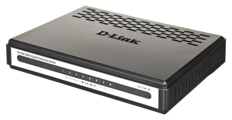 Šakotuvas D-Link GO-SW-8G tinklo komutatorius Ne-valdomas Juoda