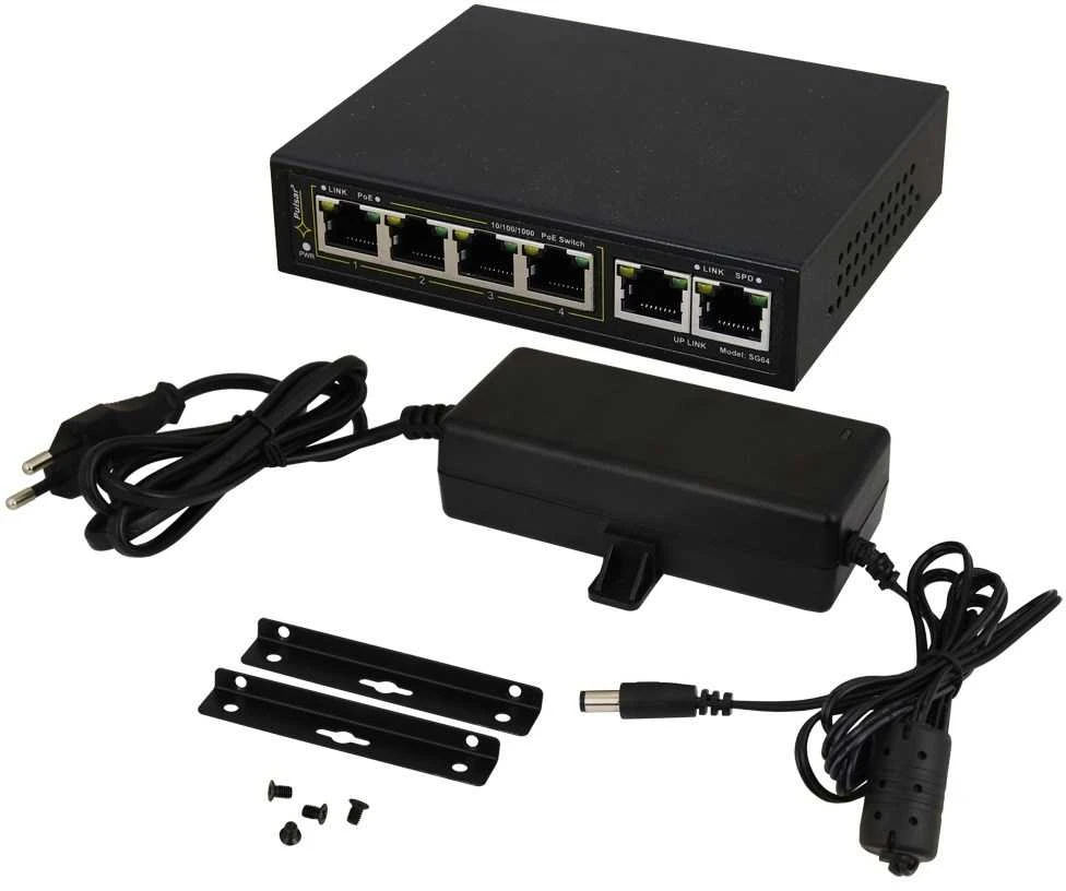 Šakotuvas SWITCH POE SG-64 4 PRIEVADŲ PULSAR