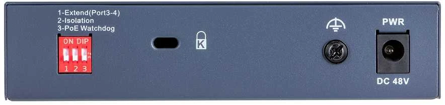 Šakotuvas SWITCH POE DS-3E0505HP-E 4 PRIEVADŲ Hikvision