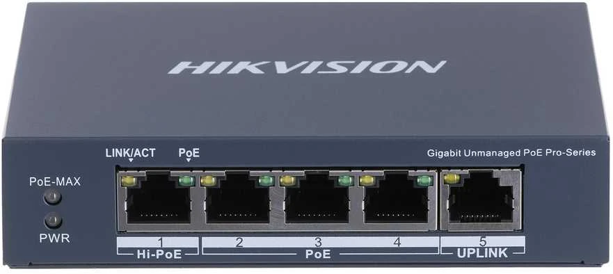 Šakotuvas SWITCH POE DS-3E0505HP-E 4 PRIEVADŲ Hikvision