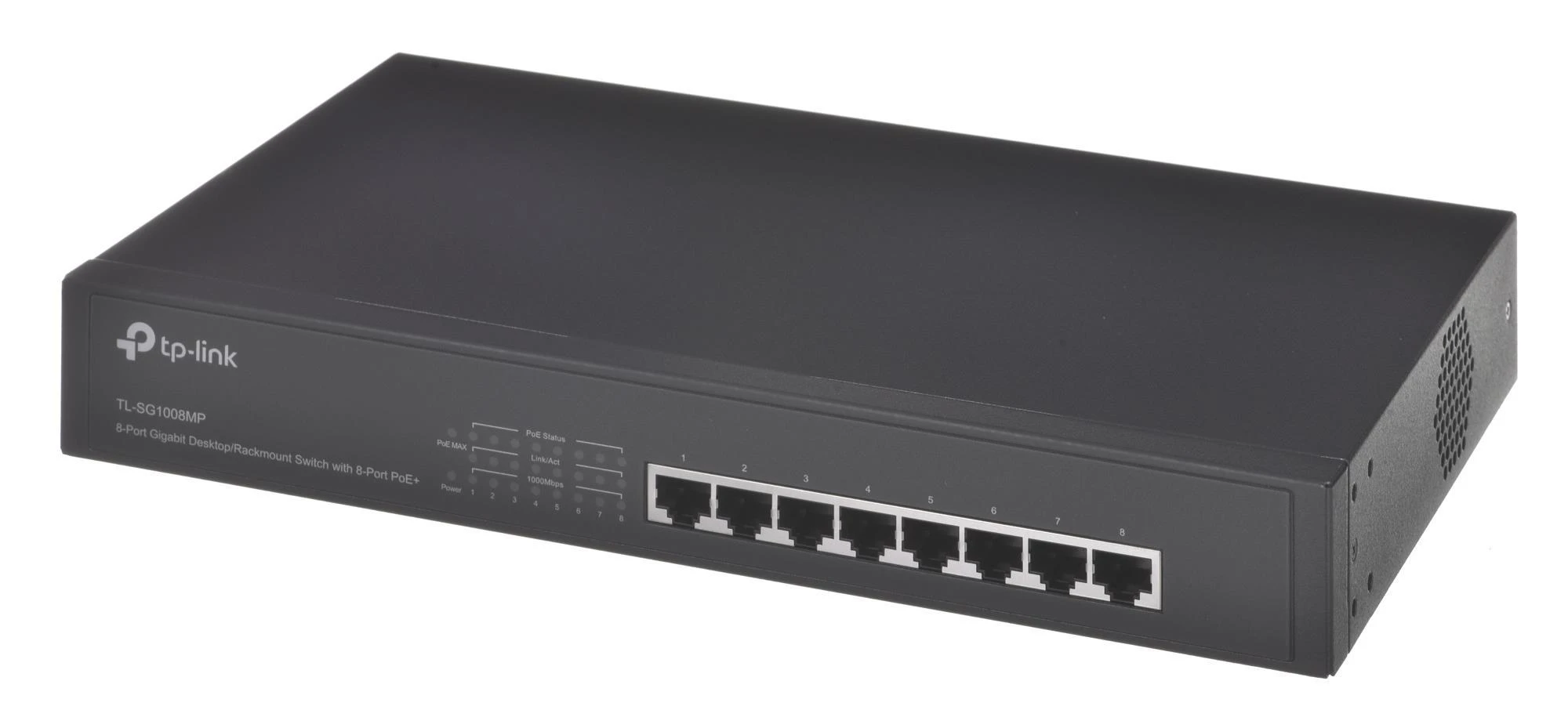 Šakotuvas TP-LINK | Komutatorius | TL-SG1008MP | Nevaldomas | Stalinis / montuojamas į stelažą | Gigabito Ethernet (varinis) jungčių kiekis: 8 | PoE+ jungčių kiekis: 8 | Maitinimo šaltinio tipas: Vienas | 36 mėn.