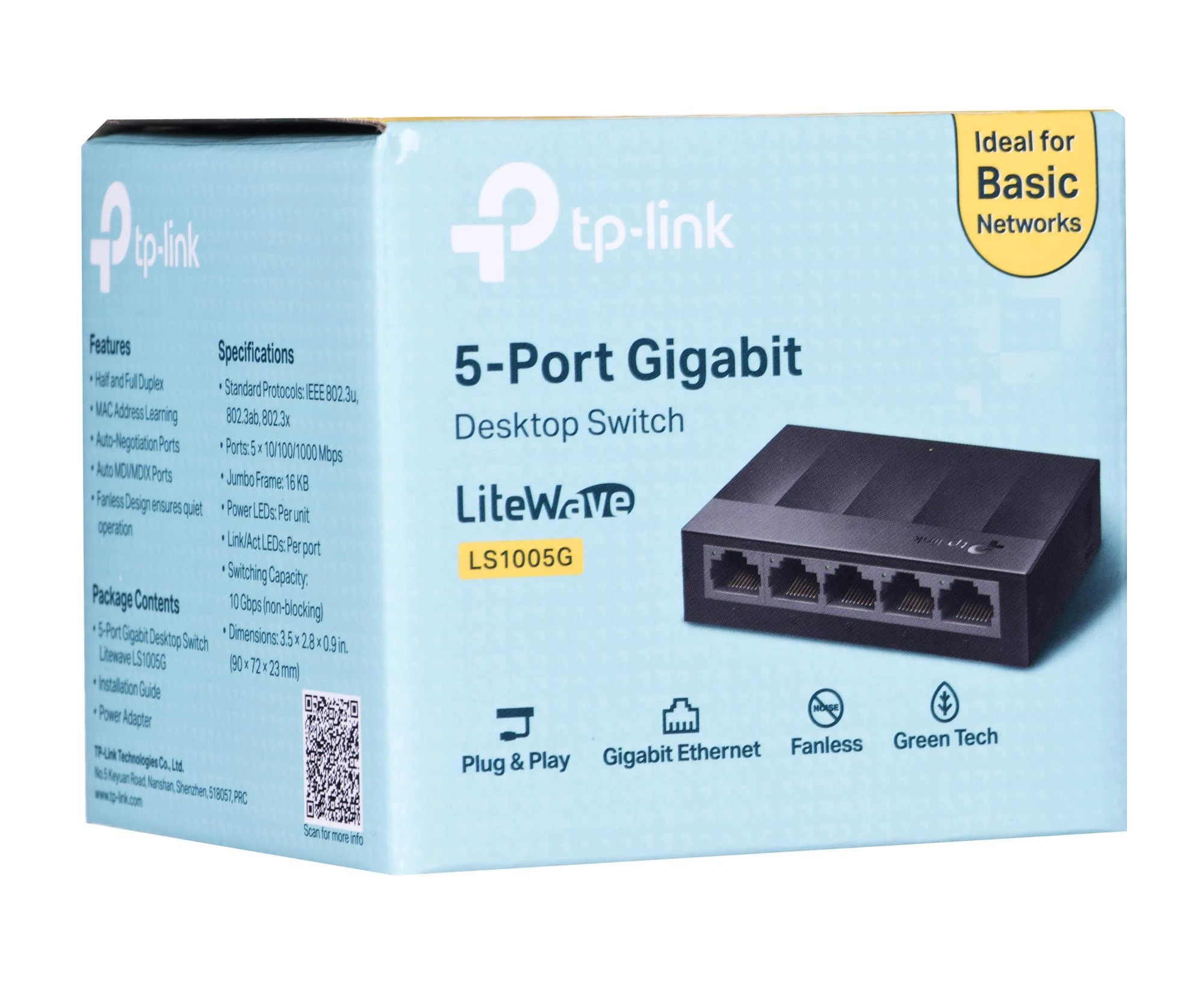 Šakotuvas TP-LINK LS1005G Ne-valdomas Gigabit Ethernet (10/100/1000) Juoda
