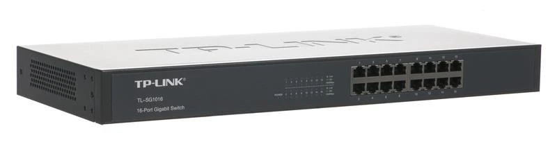 Šakotuvas TP-LINK 16 prievadų gigabito komutatorius, montuojamas į 19 colių stelažą