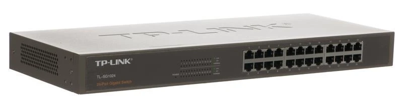 Šakotuvas TP-LINK 24 prievadų gigabito komutatorius, montuojamas į 19 colių stelažą