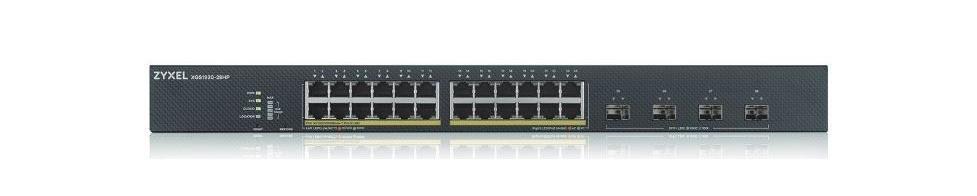 Šakotuvas ZYXEL XGS1930-28HP, 28 PORTŲ SMART MANAGED POE JUNGIKLIS, 24X GIGABIT POE IR 4X 10G SFP+, HIBIRDINIS REŽIMAS, STANDALINIS ARBA NEBULAFLEX DEBESIS, 375 W POE