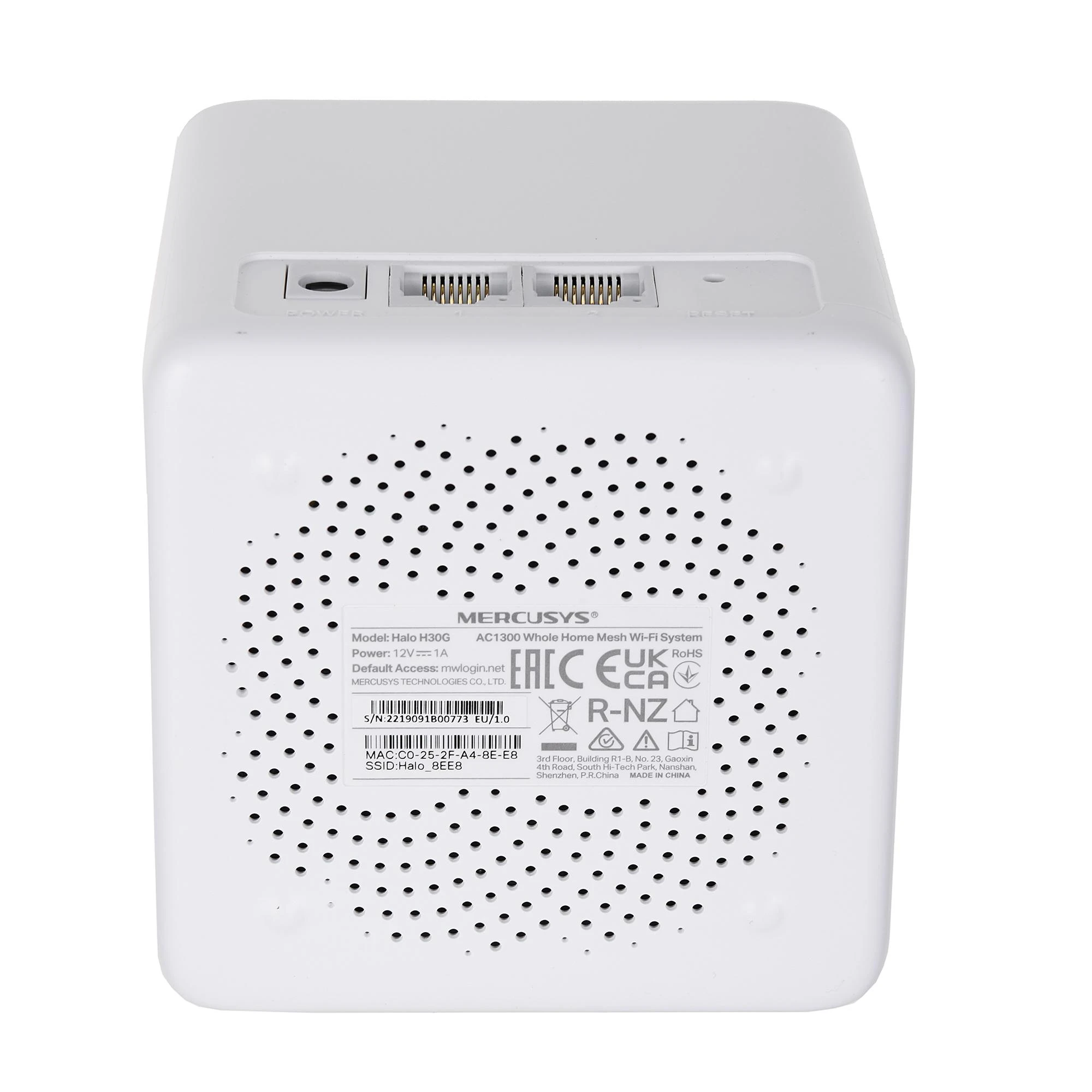 Maršrutizatorius TP-Link „Mercusys“ | AC1300 viso namo tinklinio „Wi-Fi“ sistema | „Halo H30G“ (3 vnt. pakuotė) | 802.11ac | 400+867 Mbit/s | Ethernet LAN (RJ-45) jungtys 2 | Tinklo palaikymas: Taip | MU-MiMO: Taip | Mobilusis plačiajuostis ryšys: Be