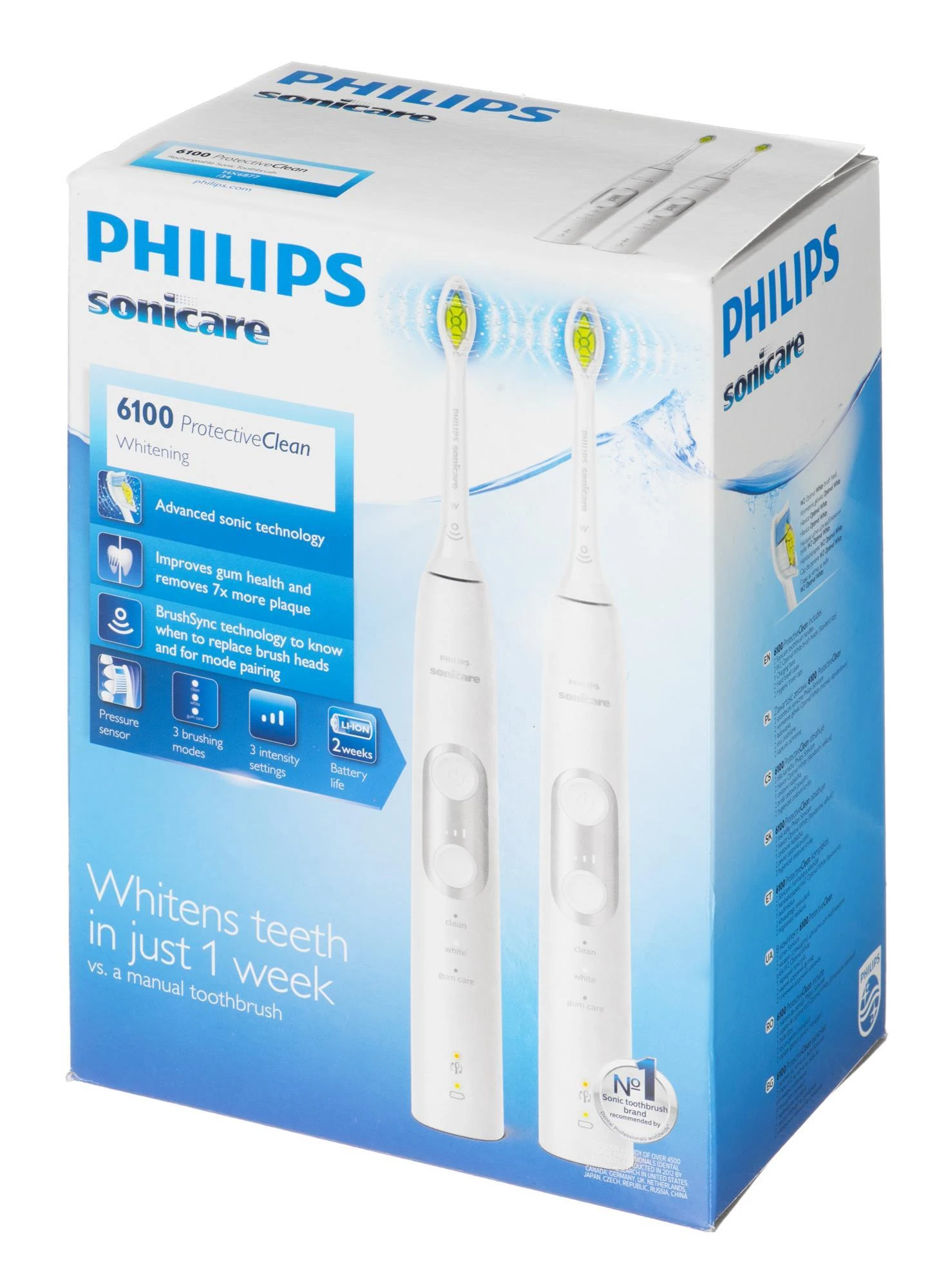 Philips Sonicare ProtectiveClean 6100 Sonic elektrinis dantų šepetėlis HX6877/34