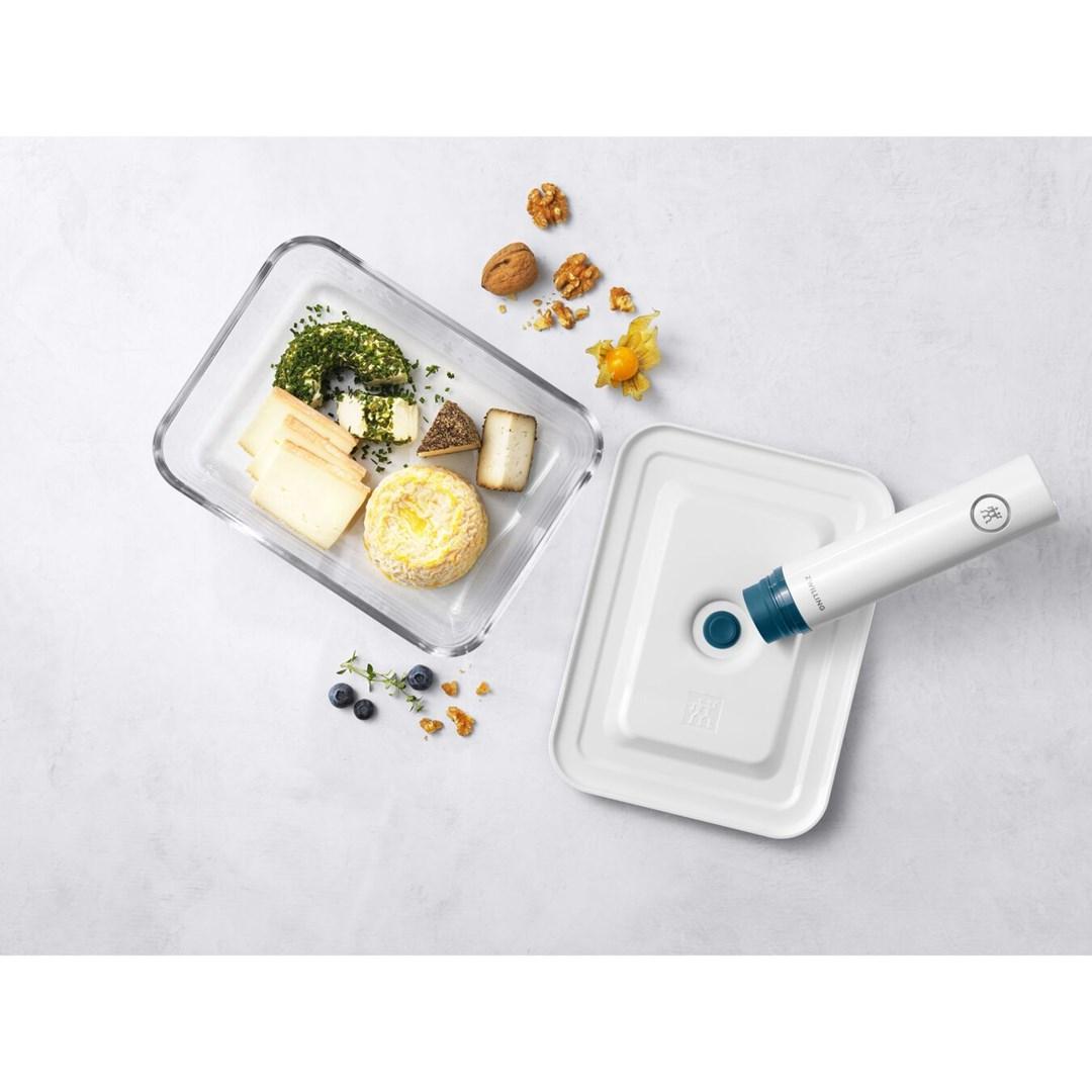 Zwilling stiklinis indas prostokątny 1.5 ltr jūros spalvos