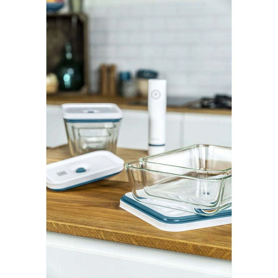 Zwilling stiklinis indas prostokątny 2.2 ltr jūros spalvos