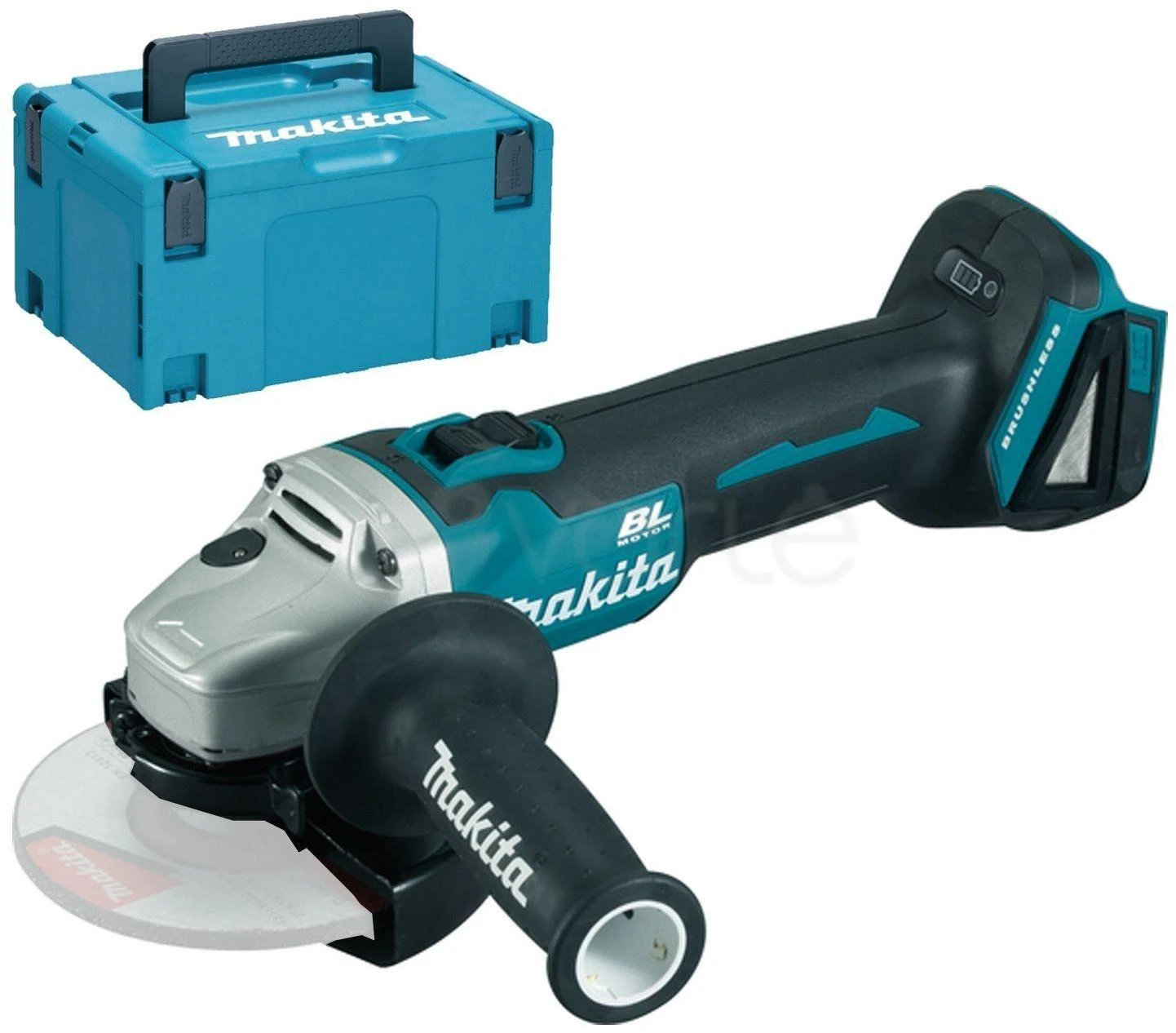 Makita DGA504ZJ kampinis šlifuoklis su lagaminu