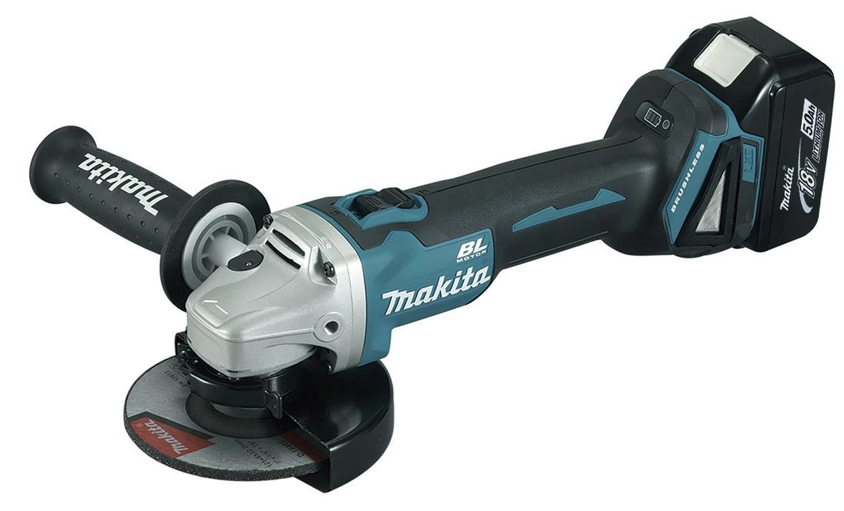 Makita DGA504RTJ kampinis šlifuoklis su akumuliatoriumi