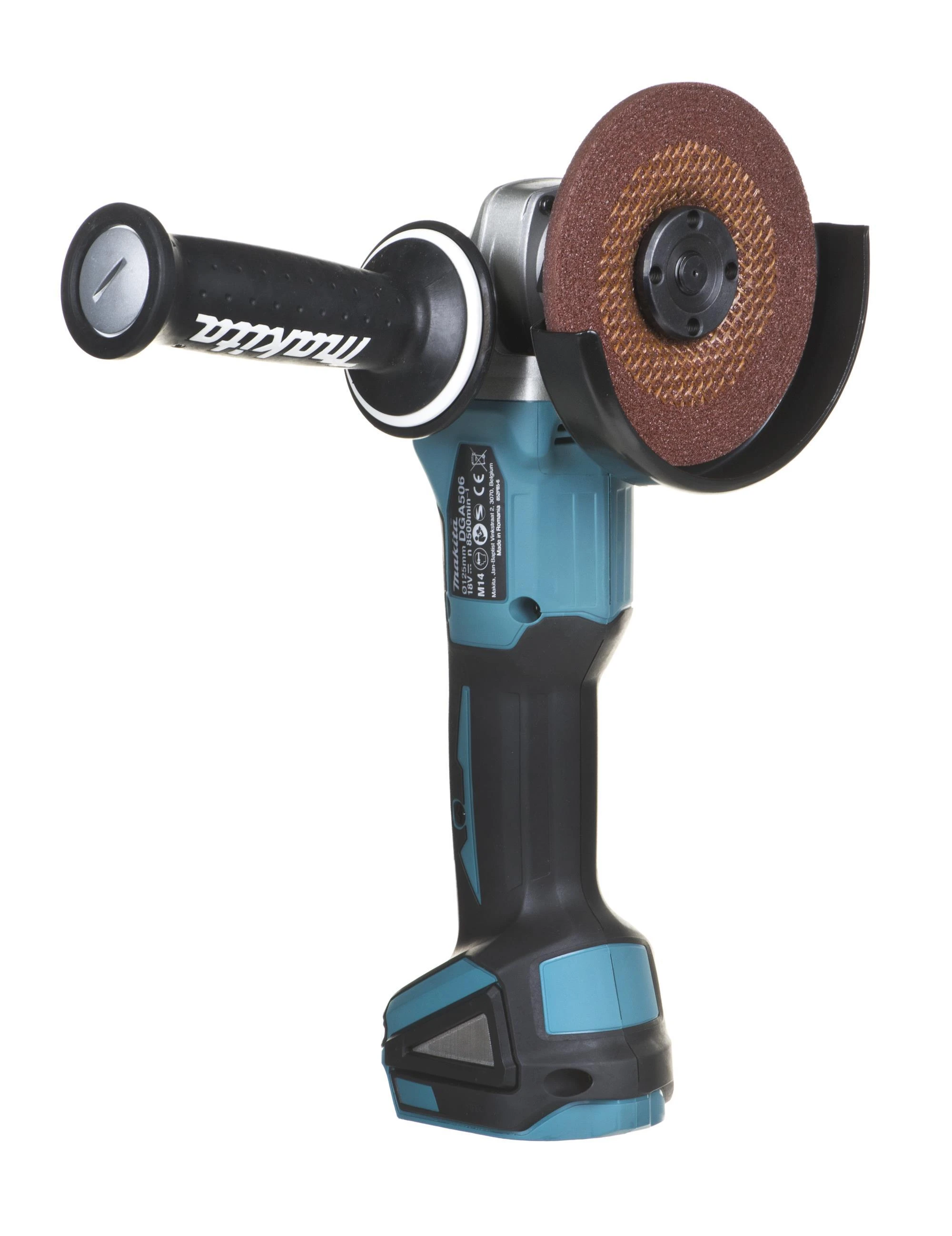 Makita Kampinis šlifuoklis DGA506ZJ, 18V, 125mm, be akumuliatoriaus ir kroviklio