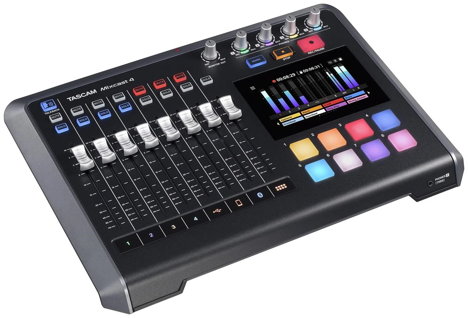 Garso Pultas - Tascam Mixcast 4 Su 4-Pad Jutikliniu Ekranu