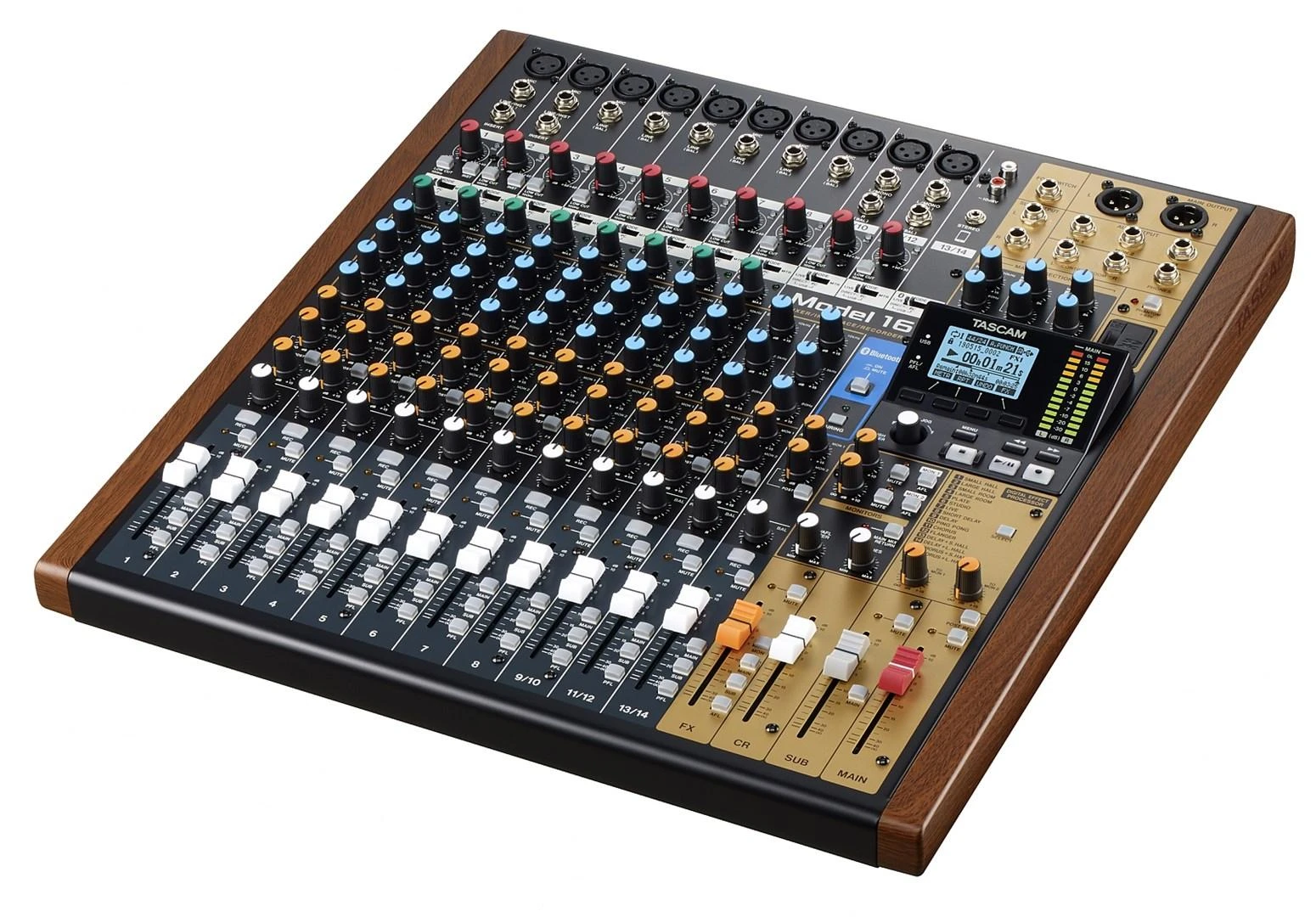 Garso Pultas - Tascam Model 16 16 Kanalai 20-30000 Hz Juodas, Auksinis, Mediena