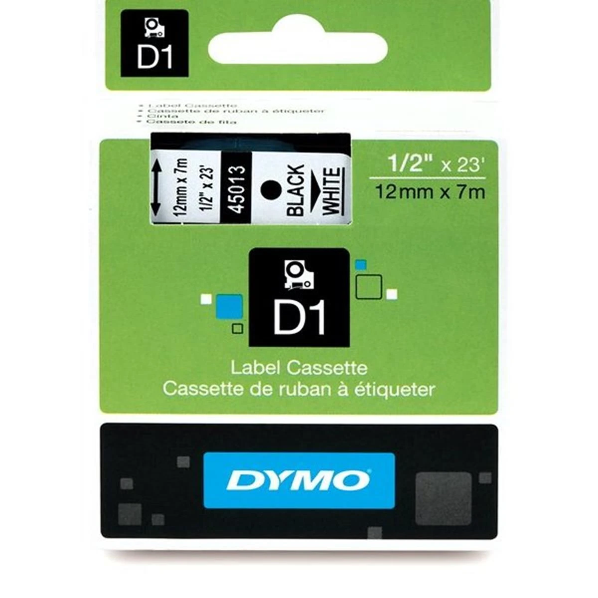 Juostelė DYMO D1 12mm x 7m, vinilinė, juoda ant balto / S0720530 45013