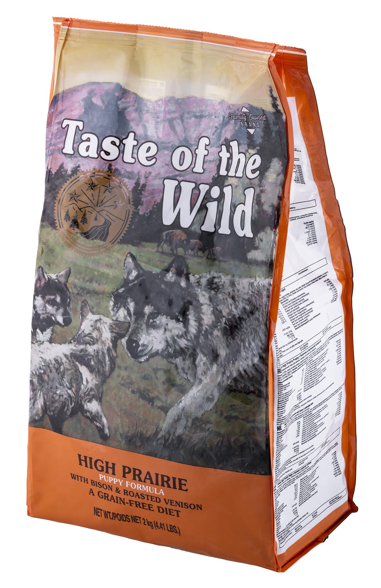 Taste of the Wild High Prairie Puppy sausas begrūdis šunų maistas su bizoniena ir elniena mažiems šuniukams, 2kg