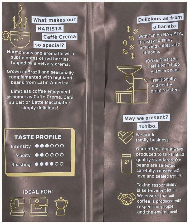 Kavos pupelės Tchibo Barista Caffè Crema, 1kg
