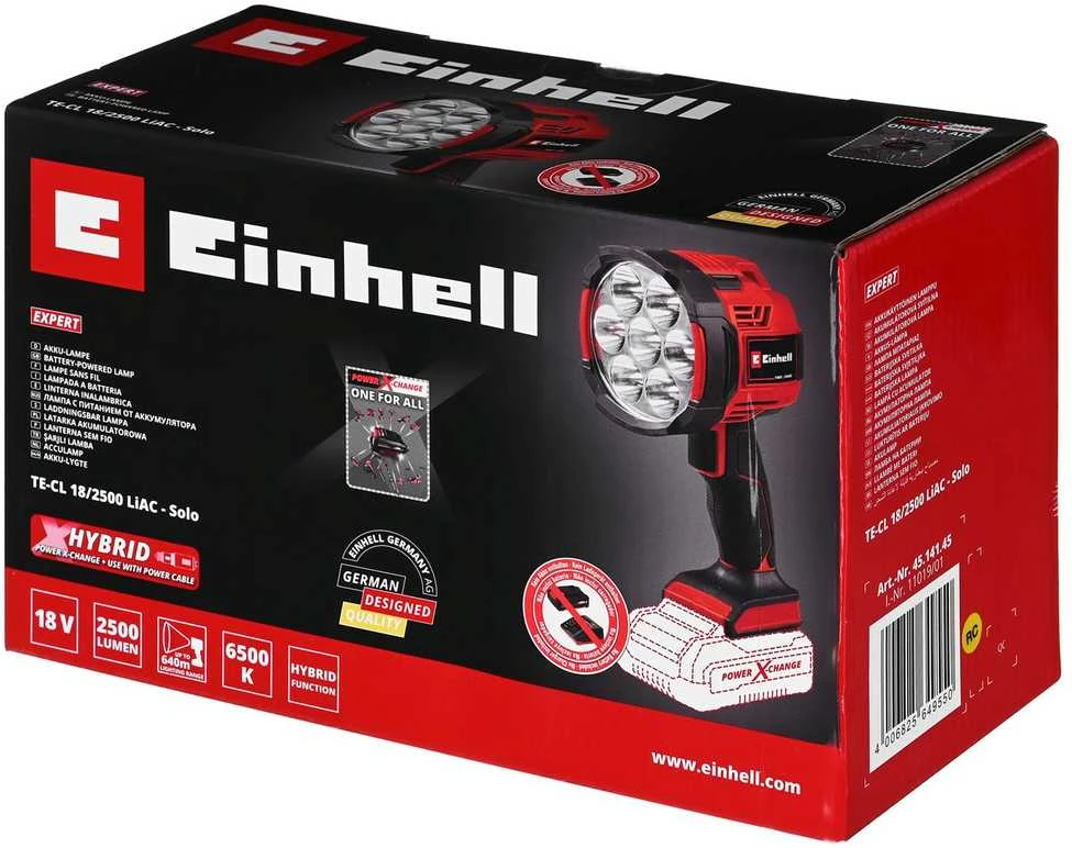 Akumuliatorinis prožektorius Einhell TE-CL 18/2500 LIAC be akumuliatoriaus ir kroviklio