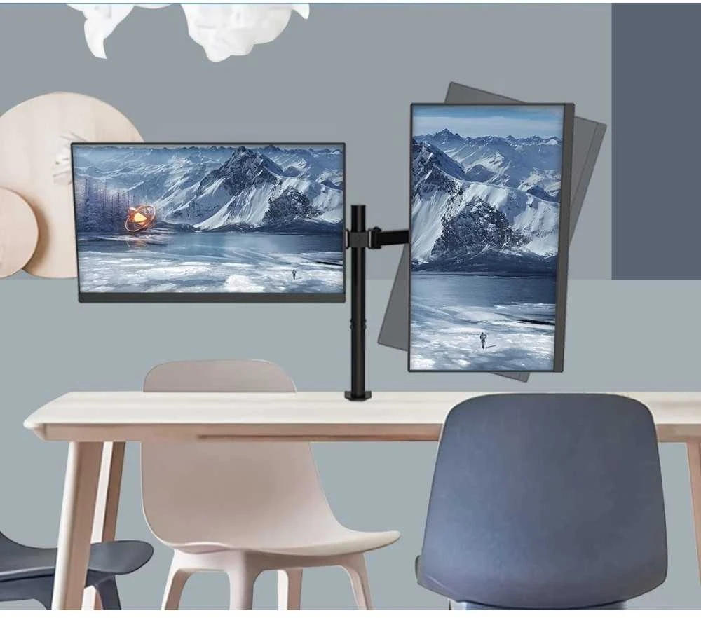 Laikiklis TECHLY 301740 Techly Dvigubas stalas LED/LCD monitoriaus rankena 13-27 2x10kg reguliuojama