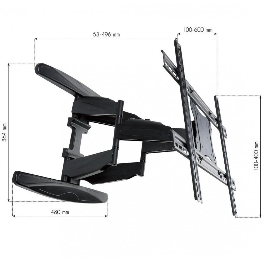 Techly sieninis laikiklis TV LCD/LED/PDP 40-80'' 50kg VESA pilna regul. juodas