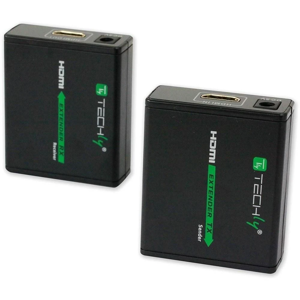 Techly IDATA EXT-E70 vaizdo ir garso signalų ilgintuvas AV siųstuvas ir imtuvas Juoda