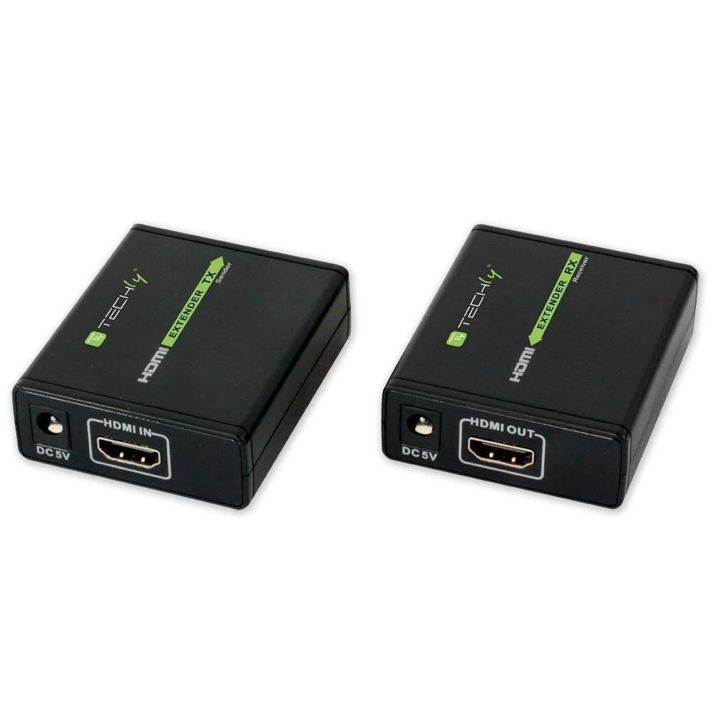 Techly IDATA EXT-E70 vaizdo ir garso signalų ilgintuvas AV siųstuvas ir imtuvas Juoda