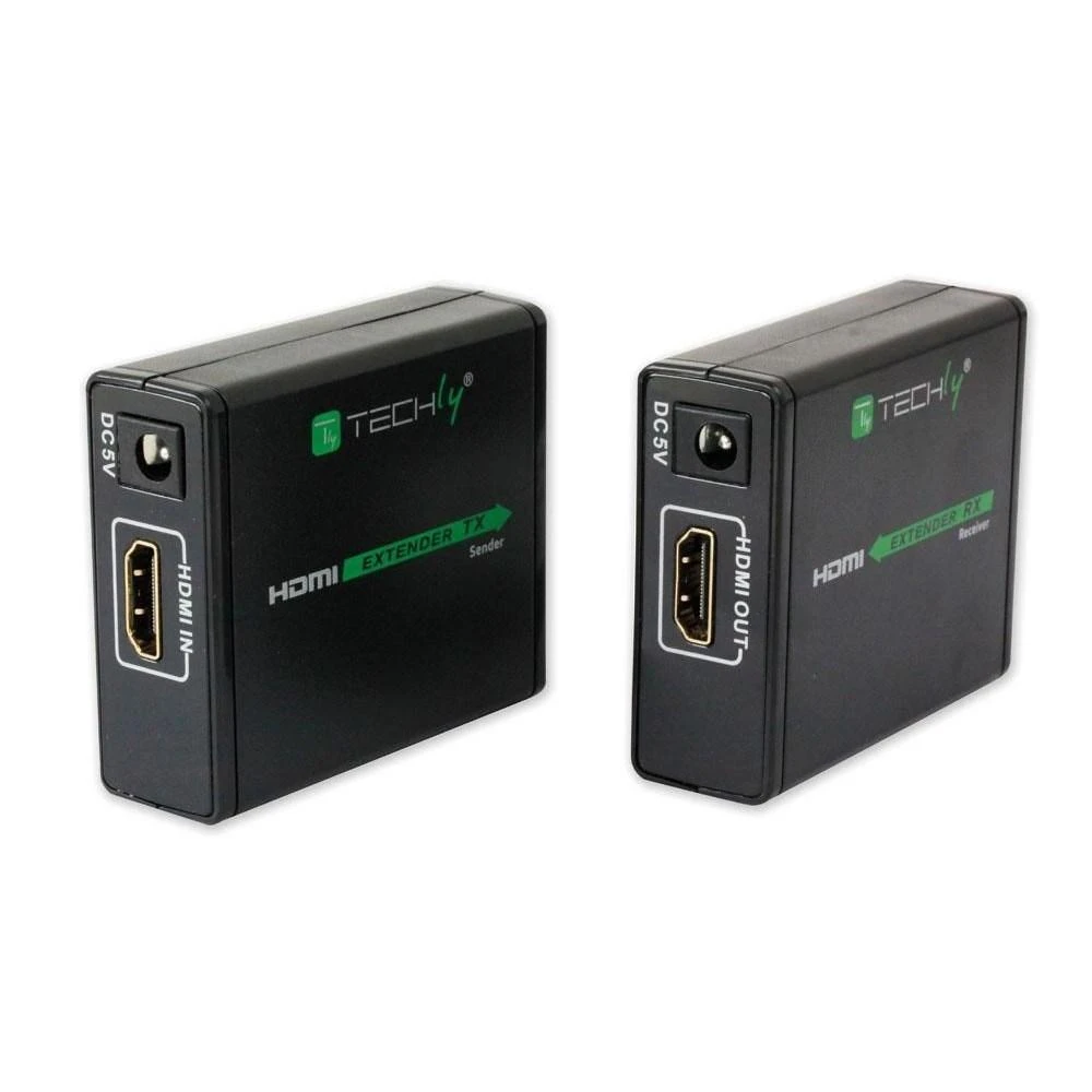 Techly IDATA EXT-E70 vaizdo ir garso signalų ilgintuvas AV siųstuvas ir imtuvas Juoda