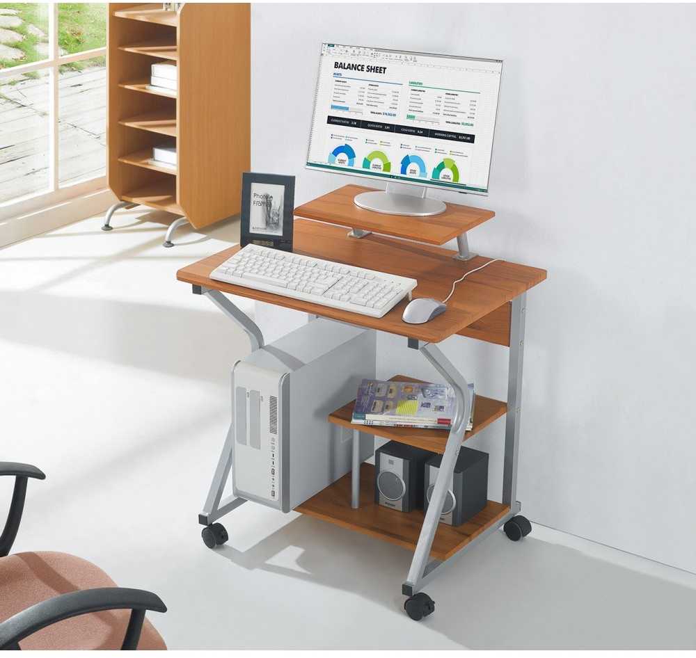 Techly ICA-TB 218 kompiuterio stalas Sidabras, Medis