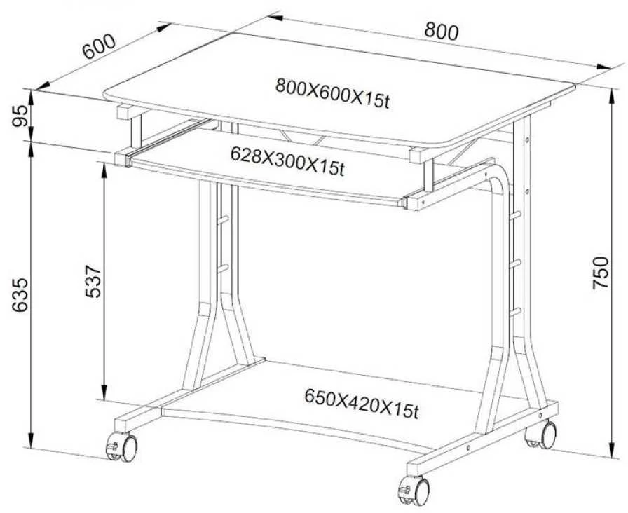 Techly ICA-TB 3791A kompiuterio stalas