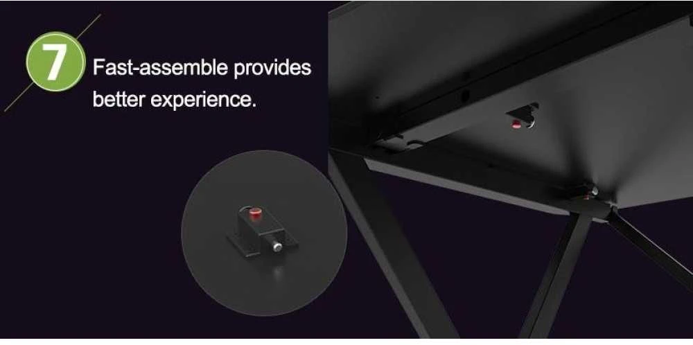 Žaidimų stalas Techly Gaming Desk for PC with Angular Ergonomic Edge, Juodas