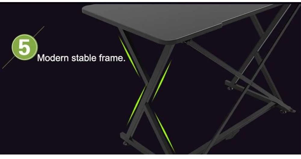 Žaidimų stalas Techly Gaming Desk for PC with Angular Ergonomic Edge, Juodas
