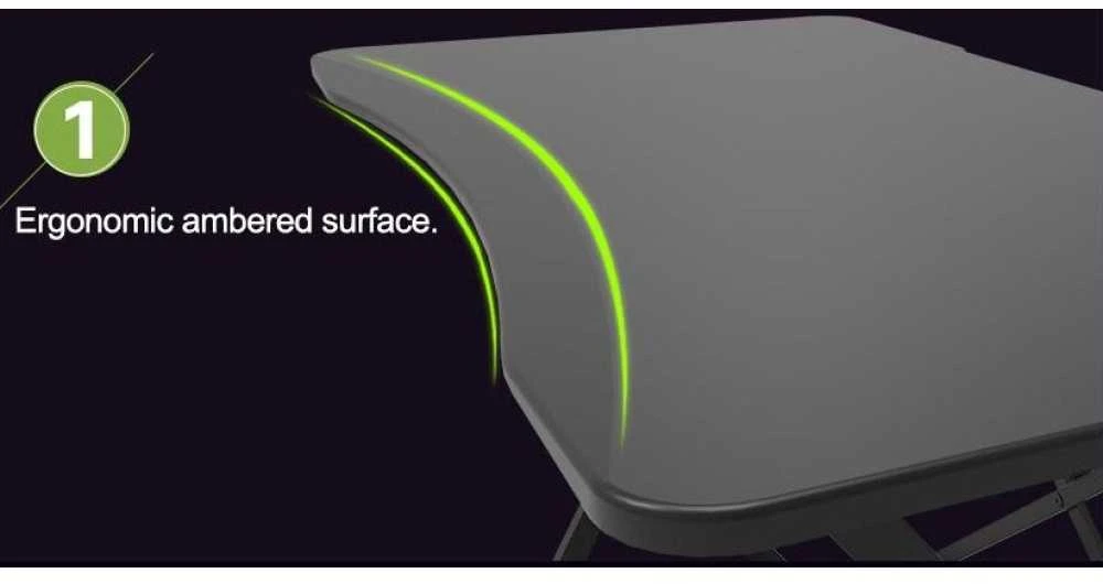 Žaidimų stalas Techly Gaming Desk for PC with Angular Ergonomic Edge, Juodas