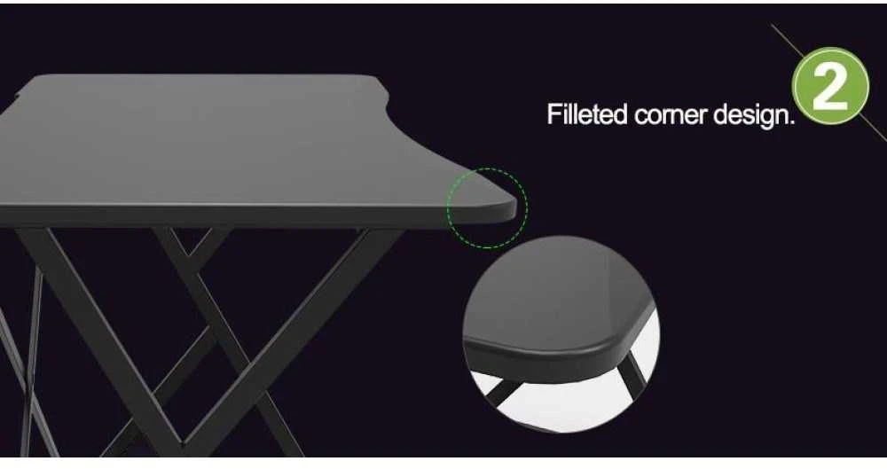 Žaidimų stalas Techly Gaming Desk for PC with Angular Ergonomic Edge, Juodas